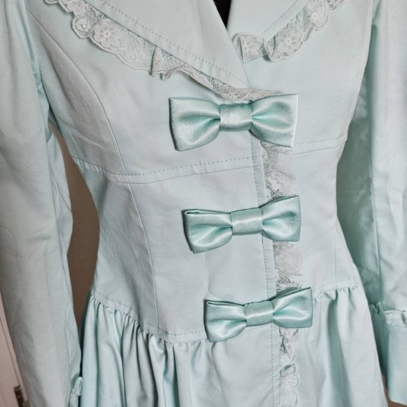 Jesus Diamante hime gyaru lolita aqua blue victorian spring coat - Picture 9 of 13